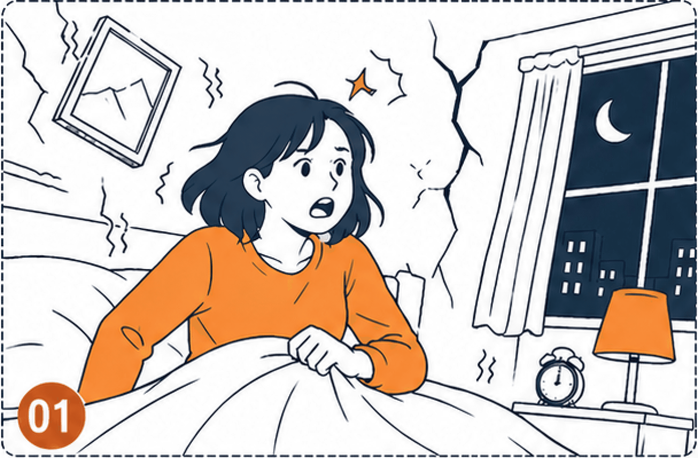 A powerful earthquake hits at 3am.